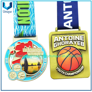 Custom 3D Gold Silver Bronze Championship Medal Challenge Medallion Swimming Judo Karate Bike Run Football Racing Soccer Finisher Triathlon Marathon Sports Medal