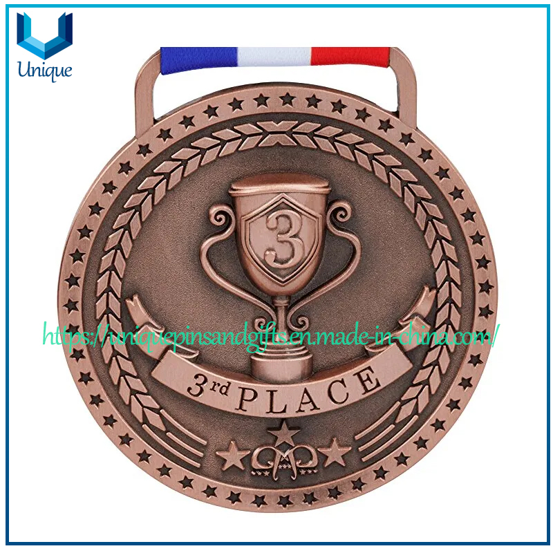 Factory Custom Design Metal Sports Running Medal, Tanzania Cycling Running Medal with Ribbon