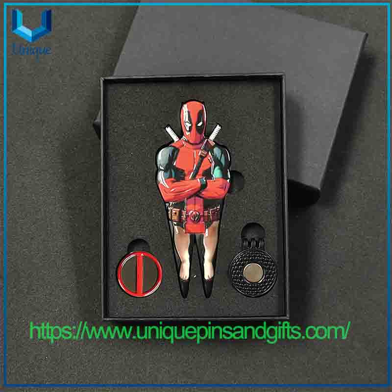 In Stock Creative Shark-themed Putting Metal Golf Ball Forks Hat Clips Golf Ball Marker Divot Tool Sets