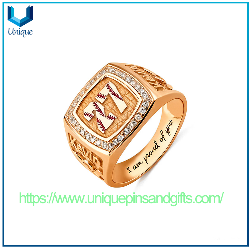 Hot Sale Baseball Club Finger Ring Stainless Steel Baseball Championship Finger Ring for Men's Finger Ring