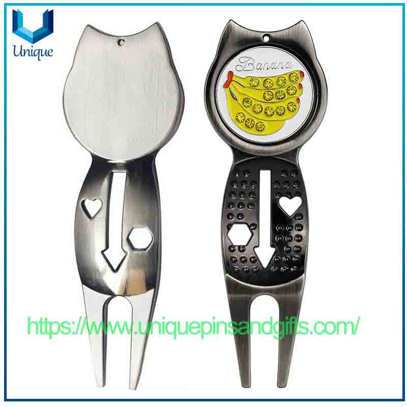 Custom Design Blank Logo Golf Green Tee Metal Ball Marker Ball Tee Coin Golf Cub Accessories