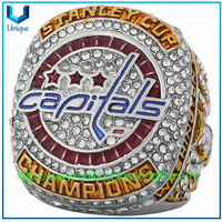 Custom Designed NHL 2018 Washington Capitals Championship Finger Ring Ice Hockey League Alloy Men's Finger Ring