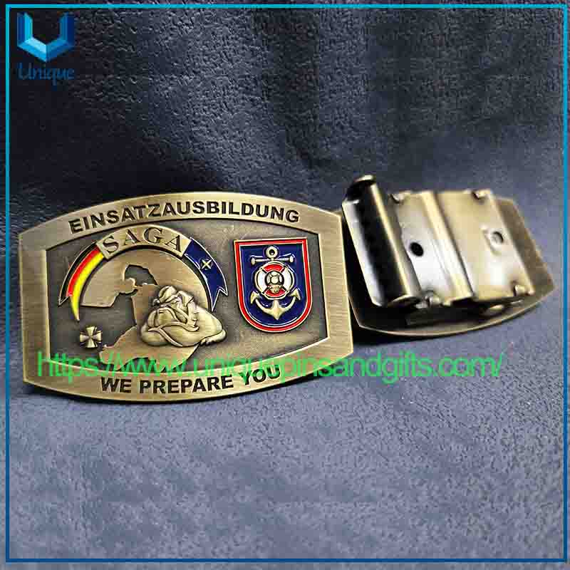 Customize 3D Curved Antique Germany Military Metal Buckle