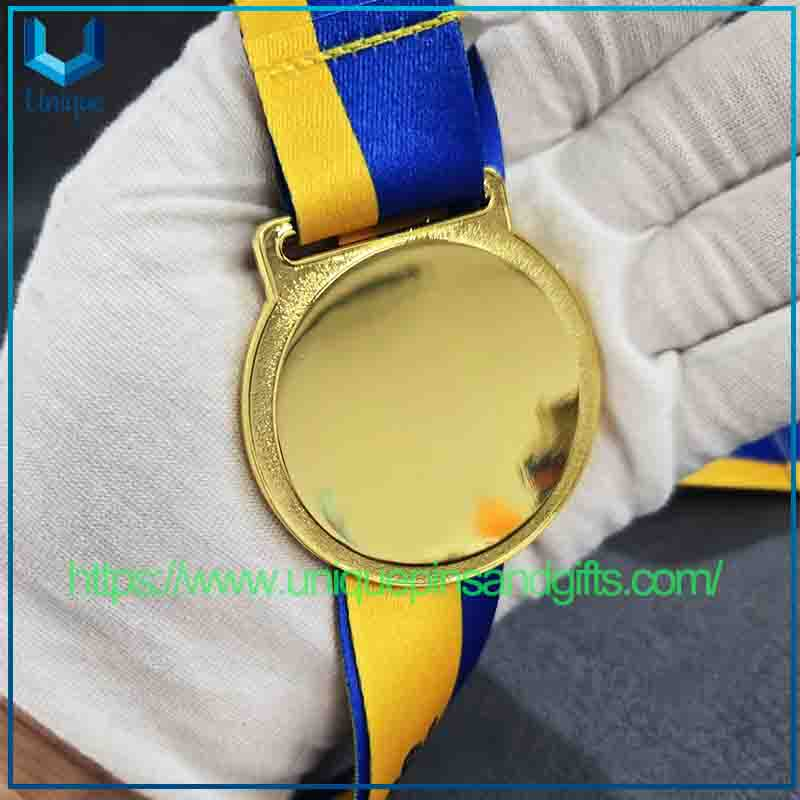 Custom Design 3D France College Baseball Football Basketball Sports Events Medals Gold Award Blank Metal Medals with Ribbon