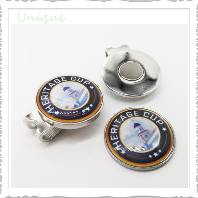 25mm diameter Golf Ballmarker with Printing Logo+Hatclip+Customize Logo Golf Caps+Golf Wood Tee in set for Promotional gifts