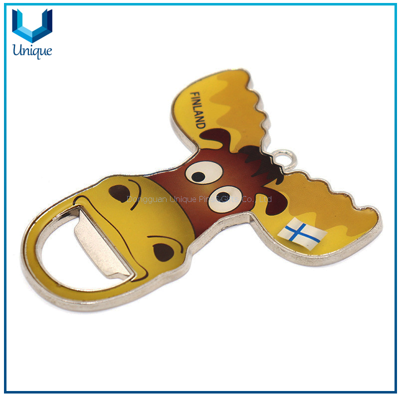 Customize Zinc Alloy Bottle Opener with Printing Logo with Epoxy, Fashion Cute Lovely Best Sell Beer Bottle Opener for Souvenir Gifts
