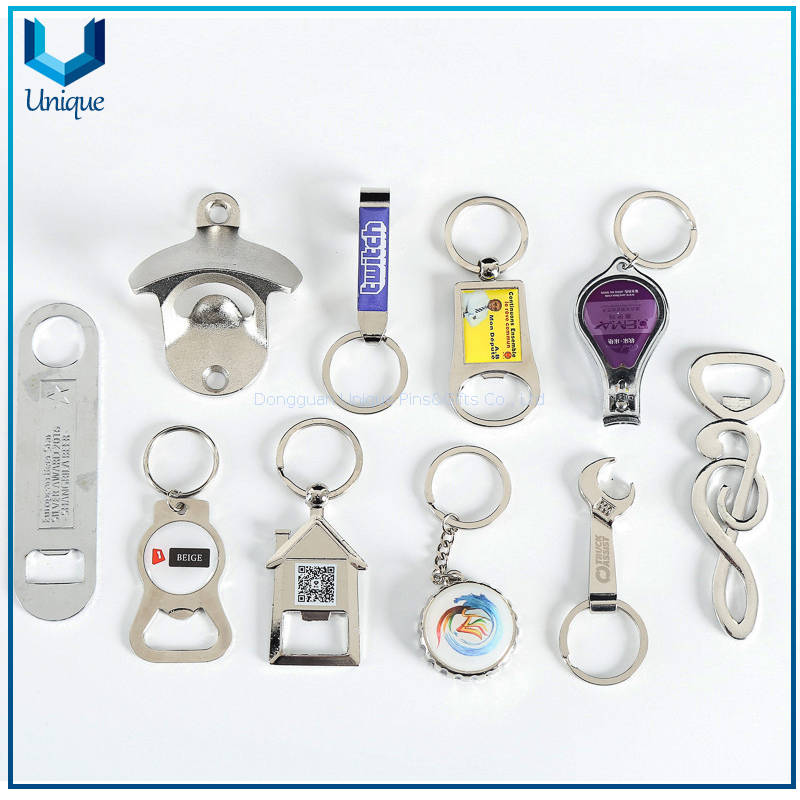 Spinning Logo Metal Bottle Opener in Keychain Style, Bulk Bottle Opener Keychains Custom Branded Beer Bottle Opener for Gifts