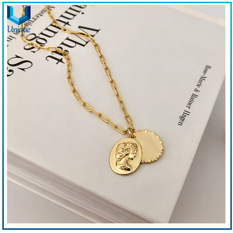 Custom Picture Logo 925 Silver Pendant, Gold 3D Cutout Portrait Pendant Necklace for Wholesale