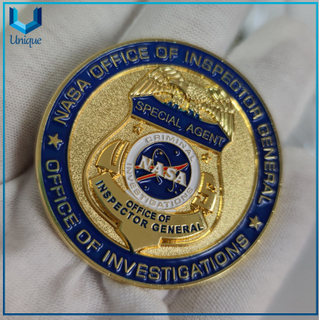 45MM USA NASA Cyber Crimes Coin, Metal Gold 3D Coin, Customize Design Military Police Commemorative Medal Coin for Honor Sounvenir Gifts