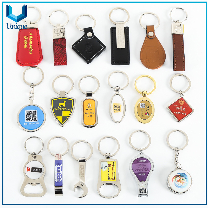 Manufacturer Custom Personalized Designer Logo Sublimation Blank 3D Metal Leather Keyring Keychain,Custom Leaher Keychain for Car