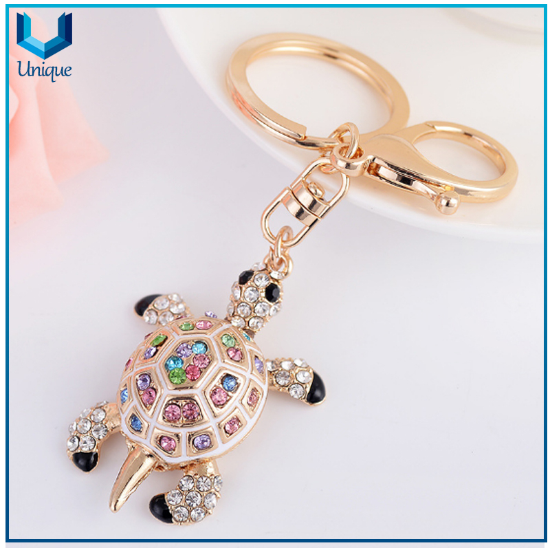 Crystal Decorated Tiger Keychain, Popular Promotional Gifts Keychain with Rhinestone, Wholesale Metal Keychain for Best Sell