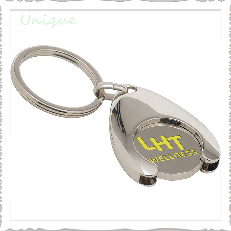 Custom Design High Quality Metal Shopping Trolley Token Coin, Keychain w/ Token coin for Promotional Gifts