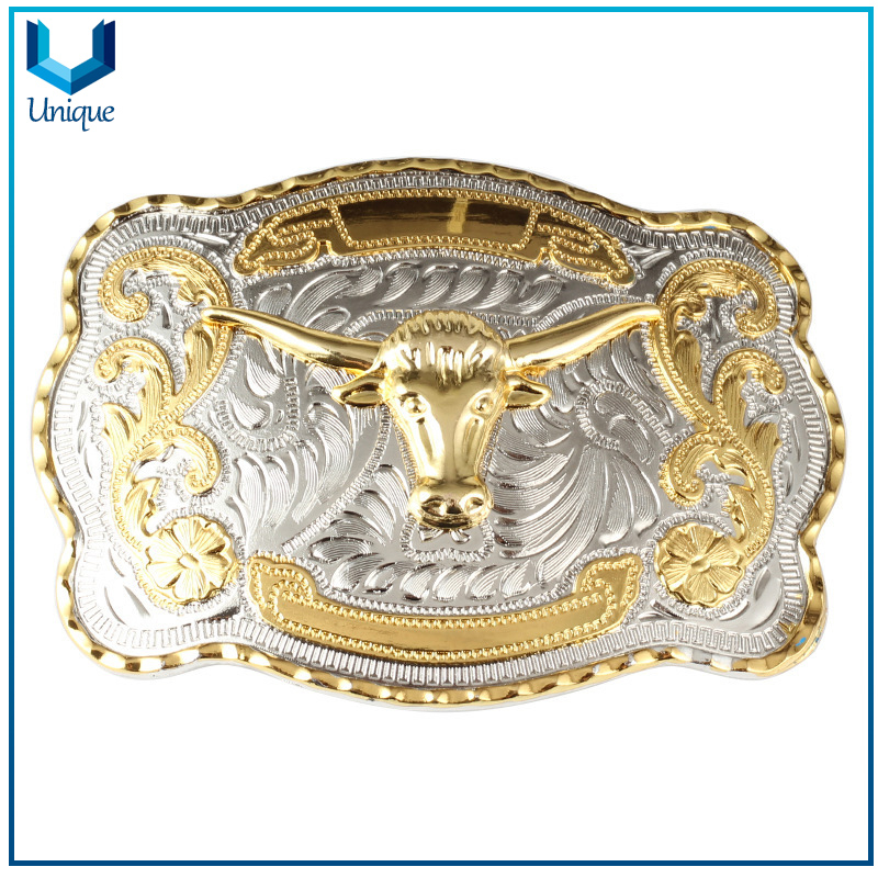 Metal Crafts Fashion Accessories, Two Tone Plating 3D Metal Buckles, Garment Accessories Heavy Duty Belt Buckle for Promotional Gifts