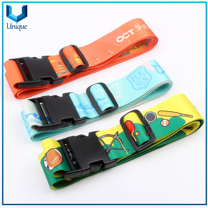 Travel Accessories Lock Buckle for Luggage, Personalized Polyester Luggage Strap Suitcase Belt in Customize Design