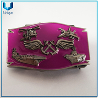 Customize USA Navy Military Belt Buckle, Fashion Souvenir Metal Buckle with AB Logo,Enamel 3D Antique Plating Police Buckle