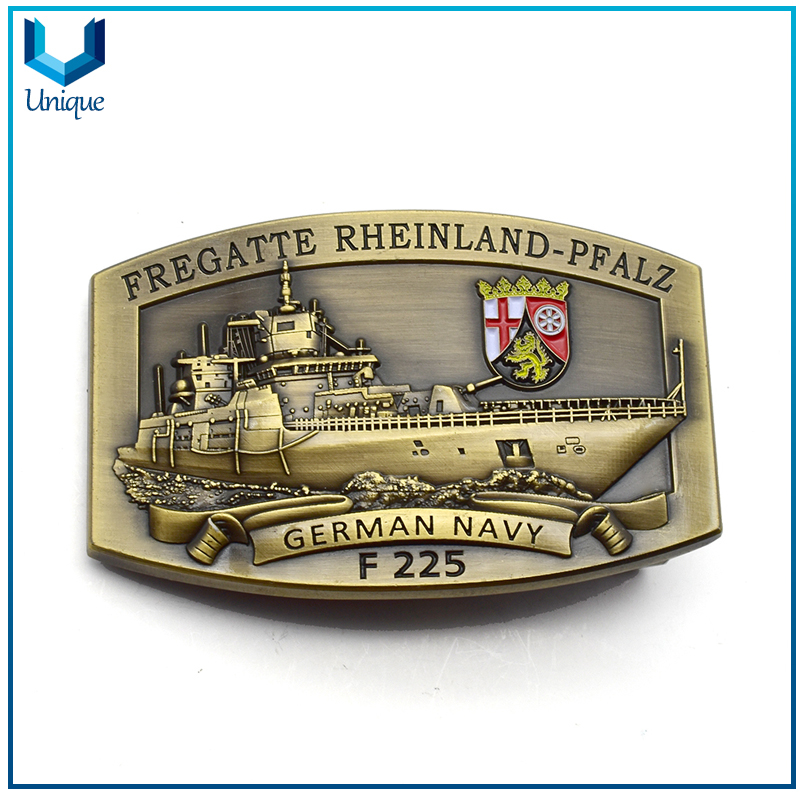 OEM Customized Engraved Number Germany Navy Military Honor Metal Buckle, Zinc Alloy 3D Wedding Souvenir Gift Belt Buckles