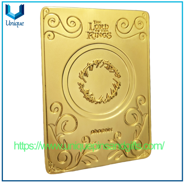 Customize 3D Phoenix Licensed Lord of The Rings Metal Card Gold ID Card Souvenir Coin Challenge Medal