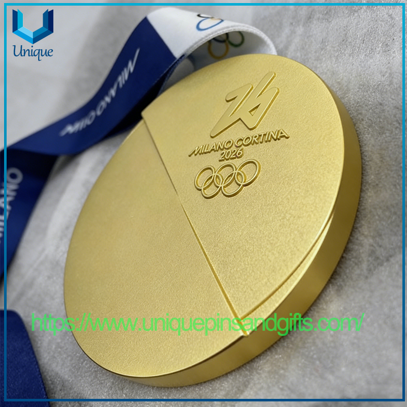 High Quality Custom 2026 Milano Cortina Track Field Sports Events Metal 3D Gold Silver Brass Medals, Custom Medal/ Medallion