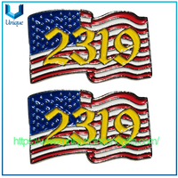 Custom-designed Charming 3D Metal Badges National Flag Badges with Butterfly Clasps