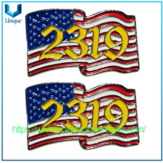 Custom-designed Charming 3D Metal Badges National Flag Badges with Butterfly clutch