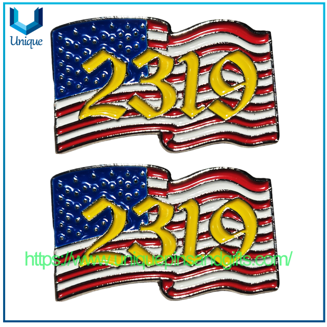 Custom-designed Charming 3D Metal Badges National Flag Badges with Butterfly Clasps