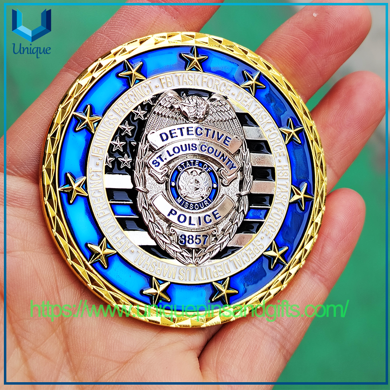 High-quality Custom-designed 3D Metal Gold Plating Commemorative Coins Navy Army Police Commemorative Coins