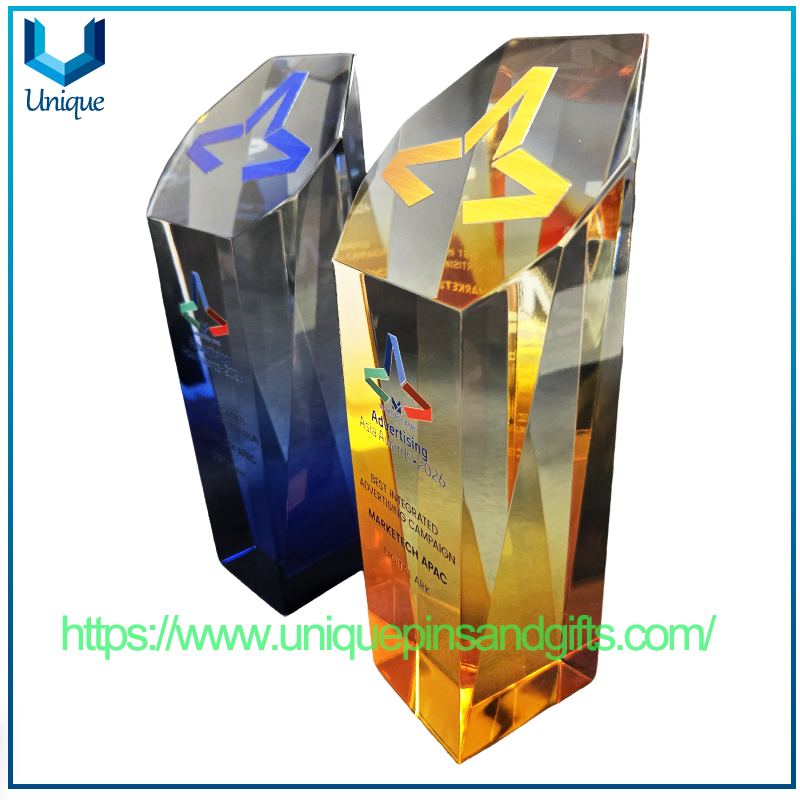 Factory Customized Optical Inner Engraved Crystal Glass Trophy K9 Crystal Trophy Award Deluxe Crystal Award Medal And Trophy