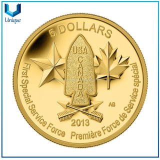 Challenge Coin Supplier Rocket Gold Medal Round Gold Mirror Coin Low Price