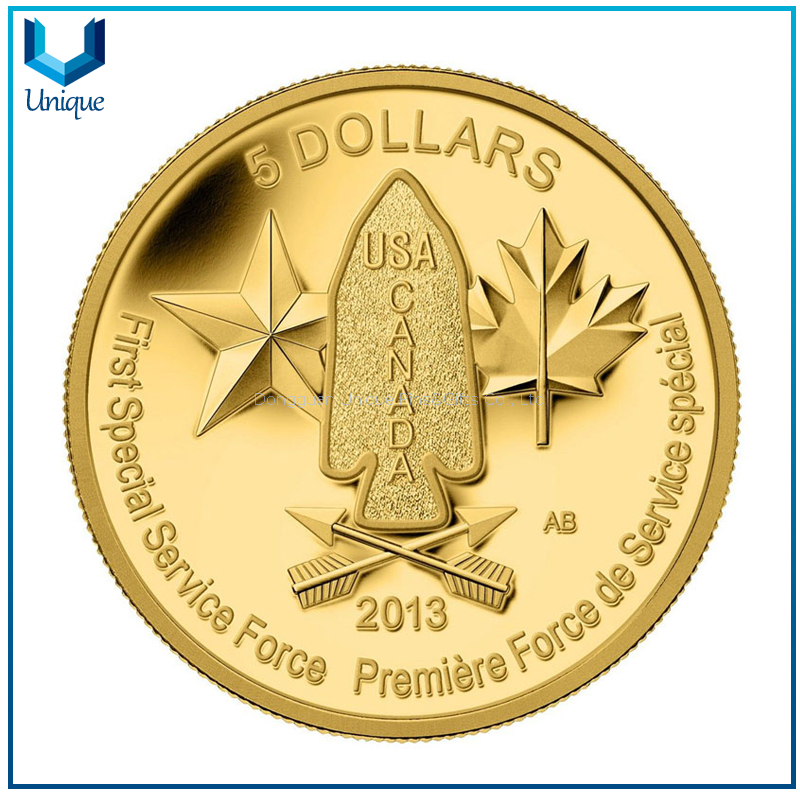 Challenge Coin Supplier Rocket Gold Medal Round Gold Mirror Coin Low Price