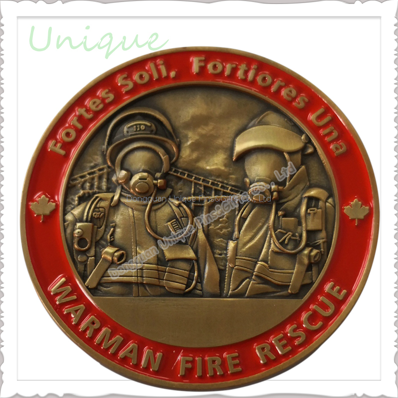 Customize Design Canada Fire Rescue Warman Challenge 3D Coin for Police