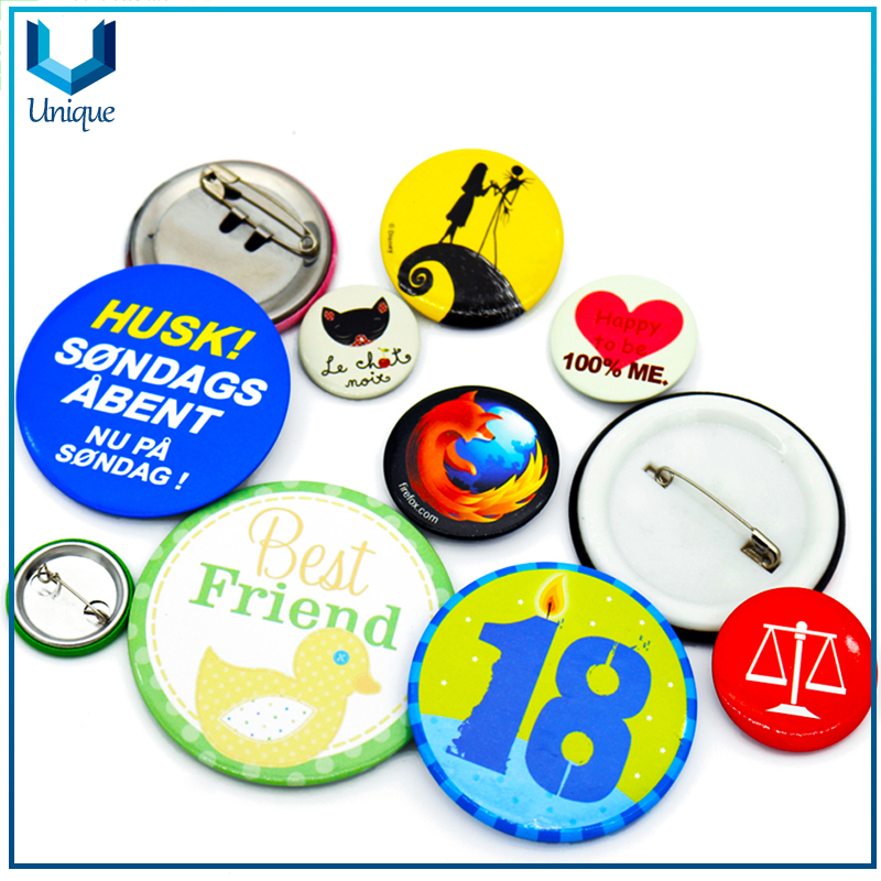 Christmas decoration custom design printing logo heart shaped tin button badges