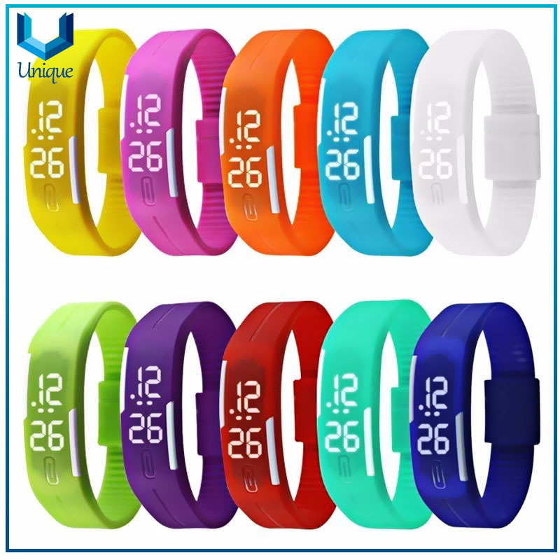 Fashion Sport LED Watches Candy Color Silicone Rubber Touch Screen Digital Watches, Waterproof Bracelet