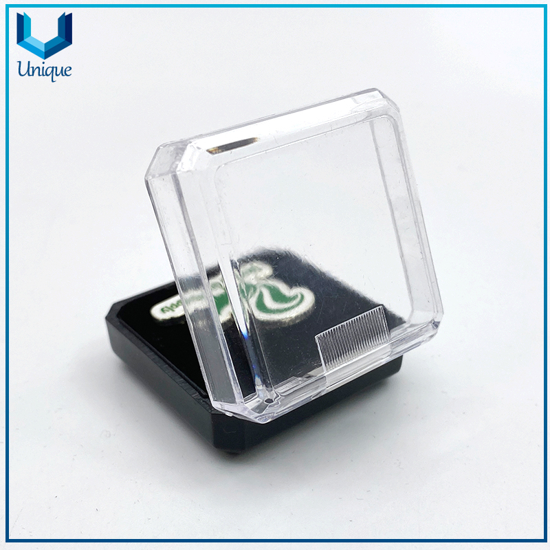 wholesale custom coin plastic acrylic display case card box clear small acrylic jewelry coins storage gift box