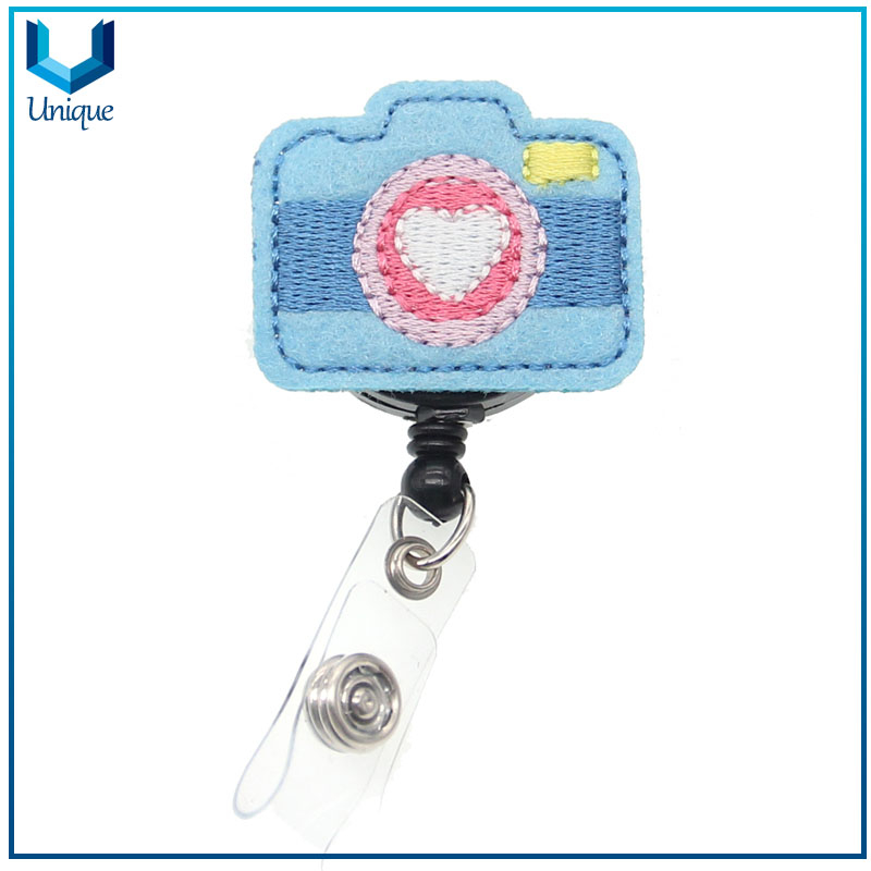 Custom Retractable Felt Nurse ID Badge Reel With Alligator Clip For Nurse Accessories