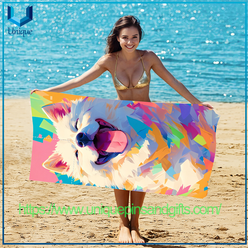 Custom Design 2-in-1 Foldable Beach Towel Printed Logo Bath Towel All-in-one Beach Towel All-in-one Bag Storage Can Customize Any Pattern