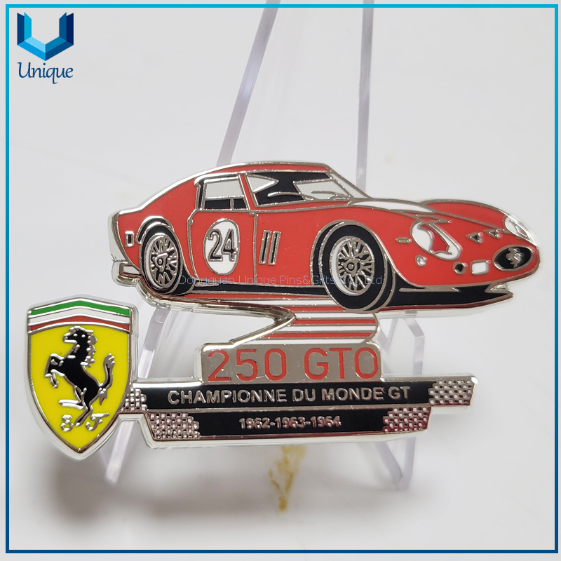 Custom hard enamel racing car lapel pin