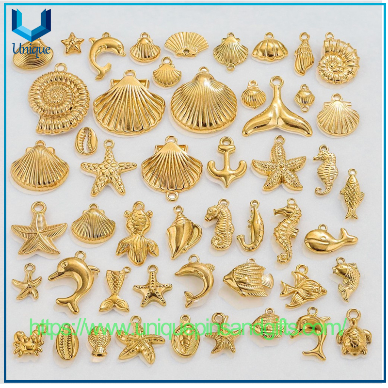 Hotsale Stainless Steel Marine Animal Mermaid Shells Sea Stars Bracelets Necklaces Charms Pendants Ocean Series Pendants