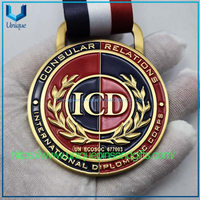 Custom ICD DIPLOMATIC CHAPLAIN COPS EX AMICITIA PAX Metal Medal with Printing Ribbon
