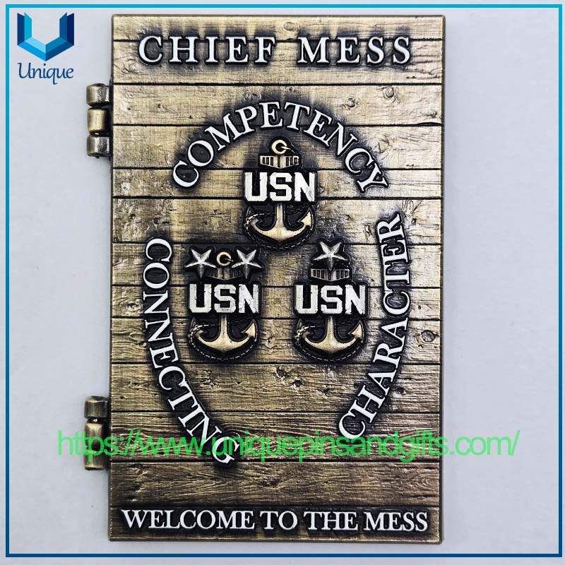 3 USA Marine Military Door Openable CHIEF MESS Souvenir Coin (8)