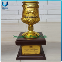 Custom Made 15 Height High Quality Copper PhillipineTrophy with Wood Base And Box