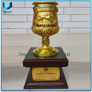 Custom Made 15 Height High Quality Copper PhillipineTrophy with Wood Base And Box