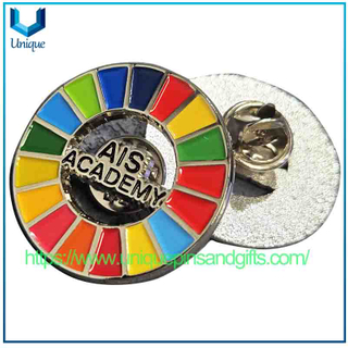 Custom Metal Badge Brooch,Charming Rainbow AIS ACADEMY Lapel Pin