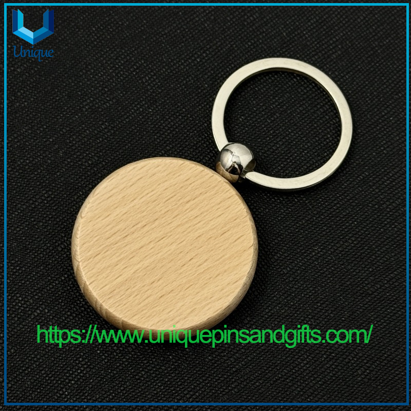 DIY Laser Engraving Character Pattern Solid Wood Keychaien