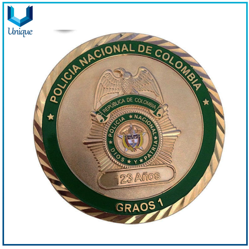 Excellence award Coin, Commande Coin, 3D diamond Edge Cutting coin,soft cloisonne Coin, Gold Military Coin