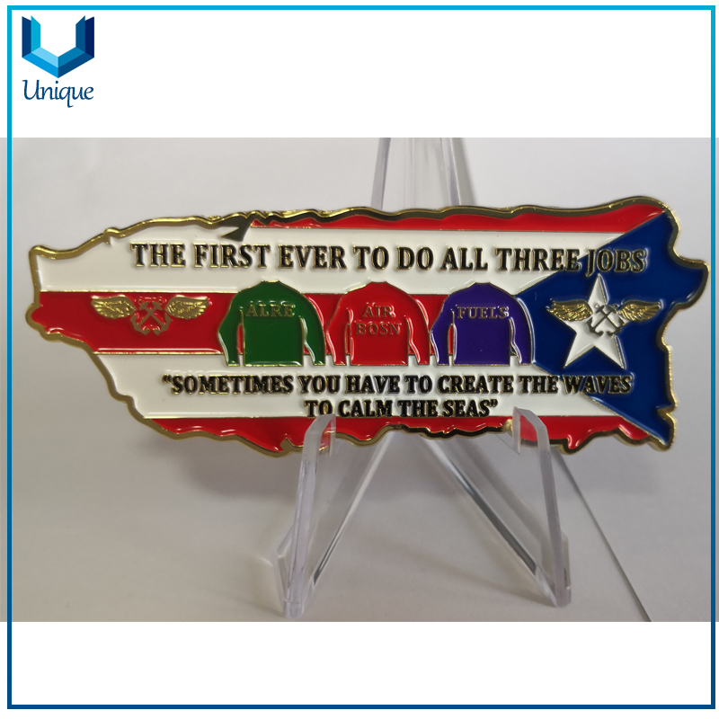 Customize Soft Enamel 2 Tone Coin,Puerto Rican W5 USA AB Community Coin, 3D Gold coin,USN Military Navy Coin