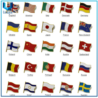 Customize Country Flag Pin, Enamel Club Flag Pin Badge, Football Team Flag Brooches,Dual Flag Lapel Pin for Promotional Gifts