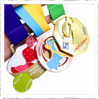 Factory Wholesale, Custom Sports Events Taekwondo Award Medal, Zinc Alloy 3D Logo Marathon Medal with Lanyard