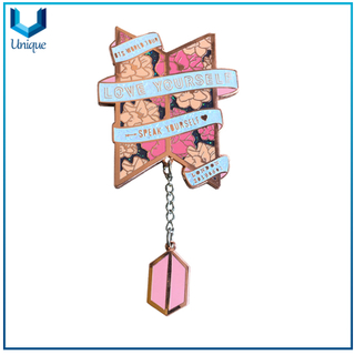 Fasion Metal Pini with Dangle, Customize design Lapel Pin, Hat Decoration Pins, Brooch for Suits