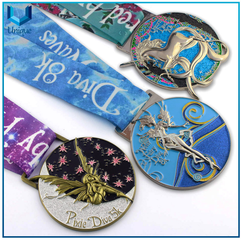 China Wholesale Metal Crafts Factory, 3D Bicycle Racing Medal, Zinc Alloy Medal, Soft Enamel Souvenir Medal for Promotional Gifts