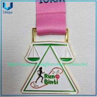 Custom 3D Gymnast Football Soccer Running Finisher Run Champion Custom Sport Metal Alloy Enamel Logo Marathon Competition Medallas Awards Medals with Ribbons
